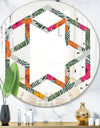 Retro tropical Leaves III - Cottage Round or Oval Wall Mirror - Hexagon Star