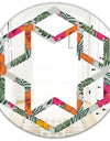 Retro tropical Leaves III - Cottage Round or Oval Wall Mirror - Hexagon Star