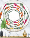 Retro tropical Leaves III - Cottage Round or Oval Wall Mirror - Whirl