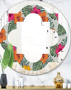 Retro tropical Leaves III - Cottage Round or Oval Wall Mirror - Quatrefoil