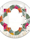 Retro tropical Leaves III - Cottage Round or Oval Wall Mirror - Quatrefoil