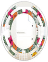 Retro tropical Leaves III - Cottage Round or Oval Wall Mirror - Space