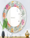 Retro tropical Leaves III - Cottage Round or Oval Wall Mirror - Wave