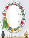Retro tropical Leaves III - Cottage Round or Oval Wall Mirror - Leaves