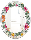 Retro tropical Leaves III - Cottage Round or Oval Wall Mirror - Leaves
