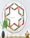 Retro tropical Leaves III - Cottage Round or Oval Wall Mirror - Hexagon Star