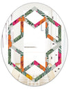 Retro tropical Leaves III - Cottage Round or Oval Wall Mirror - Hexagon Star