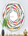 Retro tropical Leaves III - Cottage Round or Oval Wall Mirror - Whirl