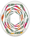 Retro tropical Leaves III - Cottage Round or Oval Wall Mirror - Whirl