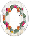Retro tropical Leaves III - Cottage Round or Oval Wall Mirror - Quatrefoil