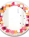 Retro Geometric Design VII - Modern Round or Oval Wall Mirror - Leaves