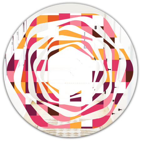 Retro Geometric Design VII - Modern Round or Oval Wall Mirror - Whirl