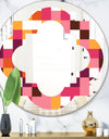 Retro Geometric Design VII - Modern Round or Oval Wall Mirror - Quatrefoil