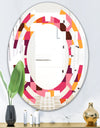 Retro Geometric Design VII - Modern Round or Oval Wall Mirror - Space
