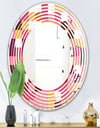 Retro Geometric Design VII - Modern Round or Oval Wall Mirror - Wave