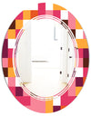 Retro Geometric Design VII - Modern Round or Oval Wall Mirror - Triple C