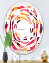 Retro Geometric Design VII - Modern Round or Oval Wall Mirror - Whirl