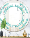 Pastel Tribal Retro Pattern - Modern Round or Oval Wall Mirror - Space