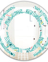 Pastel Tribal Retro Pattern - Modern Round or Oval Wall Mirror - Space
