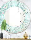 Pastel Tribal Retro Pattern - Modern Round or Oval Wall Mirror - Wave