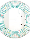 Pastel Tribal Retro Pattern - Modern Round or Oval Wall Mirror - Wave