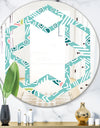 Pastel Tribal Retro Pattern - Modern Round or Oval Wall Mirror - Hexagon Star