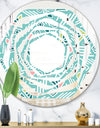 Pastel Tribal Retro Pattern - Modern Round or Oval Wall Mirror - Whirl