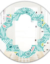 Pastel Tribal Retro Pattern - Modern Round or Oval Wall Mirror - Quatrefoil