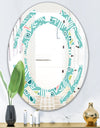 Pastel Tribal Retro Pattern - Modern Round or Oval Wall Mirror - Space