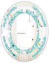 Pastel Tribal Retro Pattern - Modern Round or Oval Wall Mirror - Space