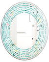 Pastel Tribal Retro Pattern - Modern Round or Oval Wall Mirror - Wave