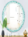 Pastel Tribal Retro Pattern - Modern Round or Oval Wall Mirror - Triple C