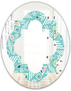 Pastel Tribal Retro Pattern - Modern Round or Oval Wall Mirror - Quatrefoil