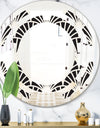 Retro Art Deco Waves I - Modern Round or Oval Wall Mirror - Space