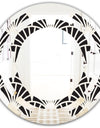 Retro Art Deco Waves I - Modern Round or Oval Wall Mirror - Space