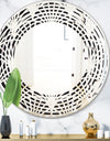 Retro Art Deco Waves I - Modern Round or Oval Wall Mirror - Wave