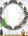 Retro Art Deco Waves I - Modern Round or Oval Wall Mirror - Triple C