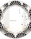 Retro Art Deco Waves I - Modern Round or Oval Wall Mirror - Triple C
