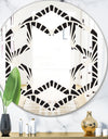 Retro Art Deco Waves I - Modern Round or Oval Wall Mirror - Hexagon Star