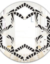 Retro Art Deco Waves I - Modern Round or Oval Wall Mirror - Hexagon Star