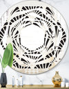 Retro Art Deco Waves I - Modern Round or Oval Wall Mirror - Whirl