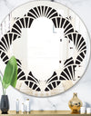 Retro Art Deco Waves I - Modern Round or Oval Wall Mirror - Quatrefoil