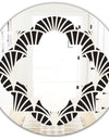 Retro Art Deco Waves I - Modern Round or Oval Wall Mirror - Quatrefoil