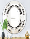 Retro Art Deco Waves I - Modern Round or Oval Wall Mirror - Space