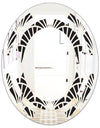 Retro Art Deco Waves I - Modern Round or Oval Wall Mirror - Space