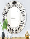 Retro Art Deco Waves I - Modern Round or Oval Wall Mirror - Wave