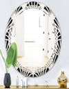 Retro Art Deco Waves I - Modern Round or Oval Wall Mirror - Triple C