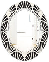 Retro Art Deco Waves I - Modern Round or Oval Wall Mirror - Triple C