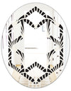 Retro Art Deco Waves I - Modern Round or Oval Wall Mirror - Hexagon Star
