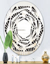 Retro Art Deco Waves I - Modern Round or Oval Wall Mirror - Whirl